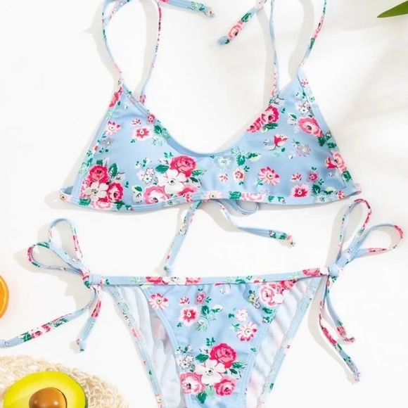 FLORAL PRINT STRING BIKINI SET BY SHEIN SIZE XL (US 12/14) - Picture 2 of 5